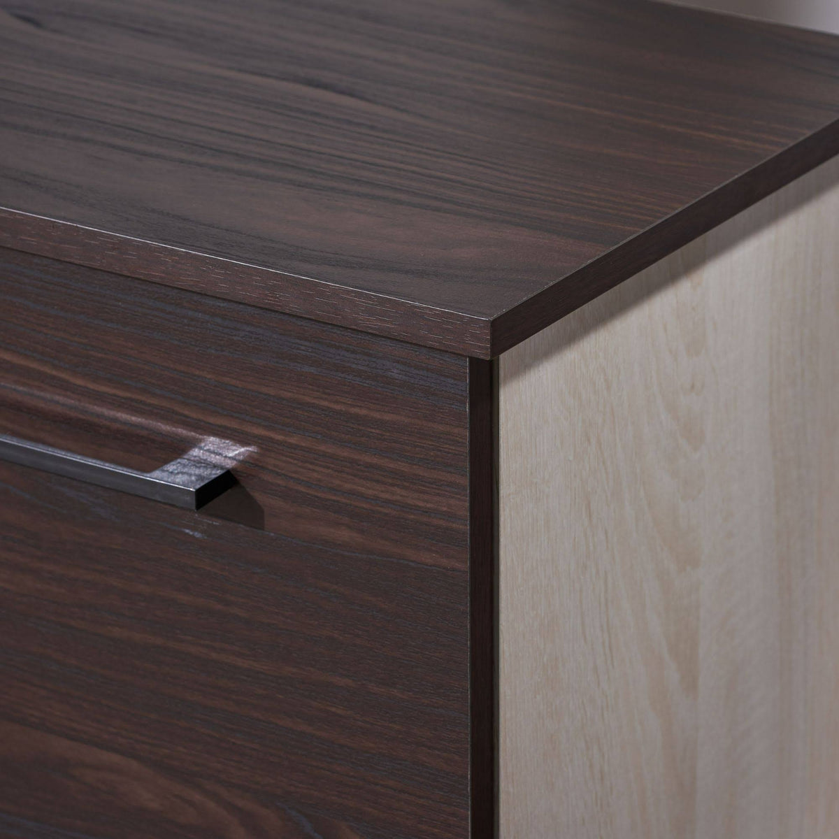 Black and Walnut Brown 3 Shelves Cabinet Q802093