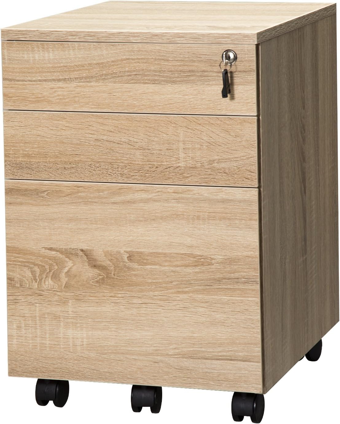 3 Drawer Wood Mobile File Cabinet U396