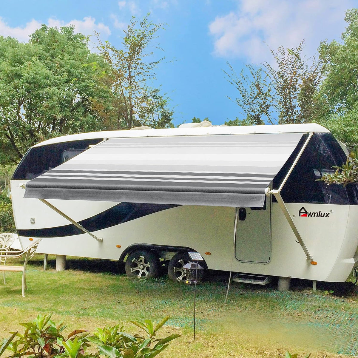 White Manual Retractable RV Awning 20x8 Ft C270