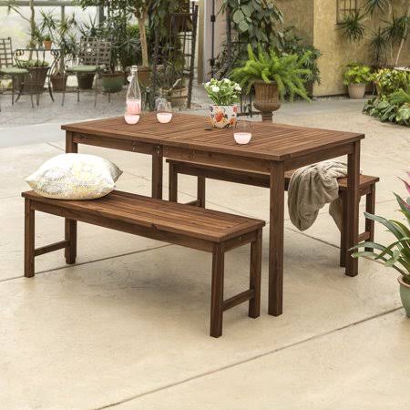 Acacia Wood 3 Piece Patio Dining Set B357258