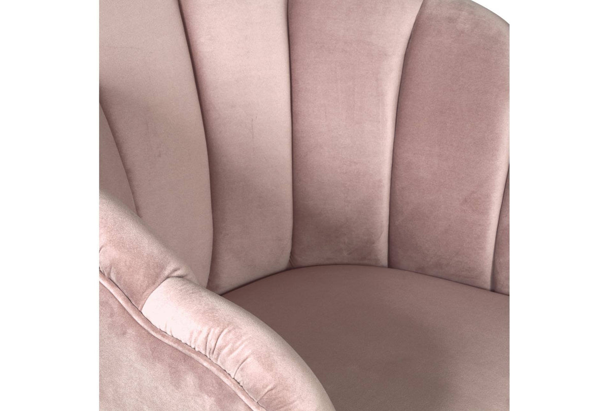 Pink Velvet Upholstered Arm Chair E433253