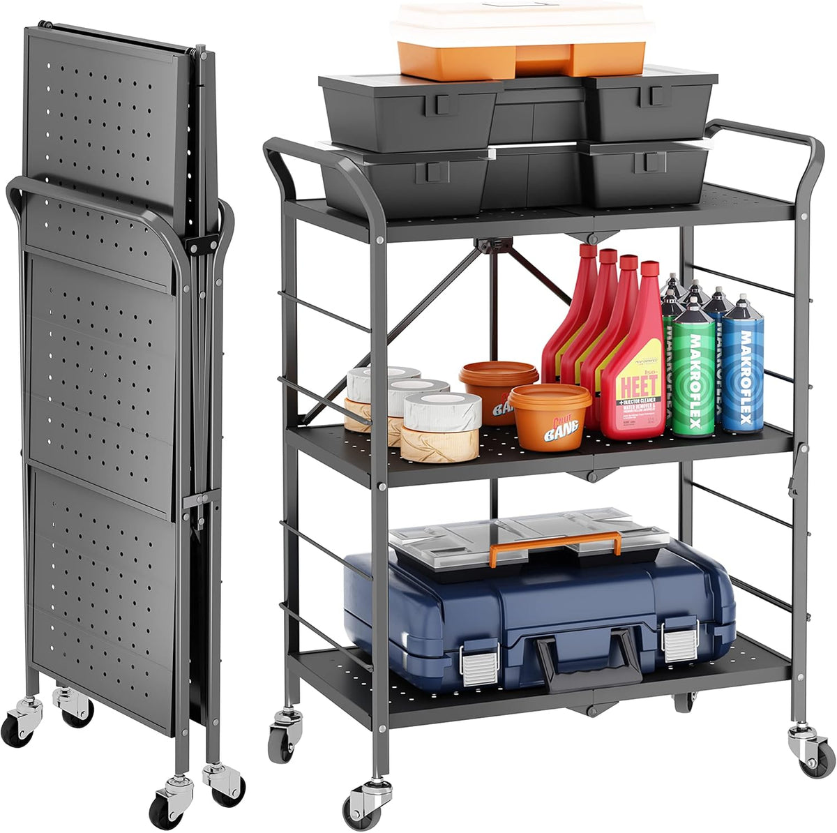 3 Tier Rolling Utility Cart with Wheels J74250