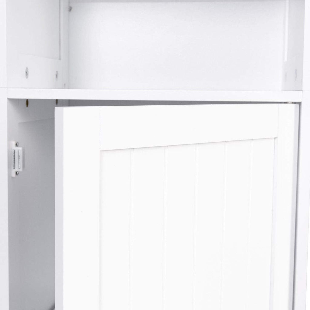 White Wooden Cabinet with Door and 5 Adjustable Shelves Q924561