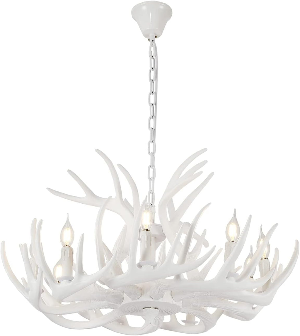 White Antler Chandelier 12 Antlers 9 Lights Y5561