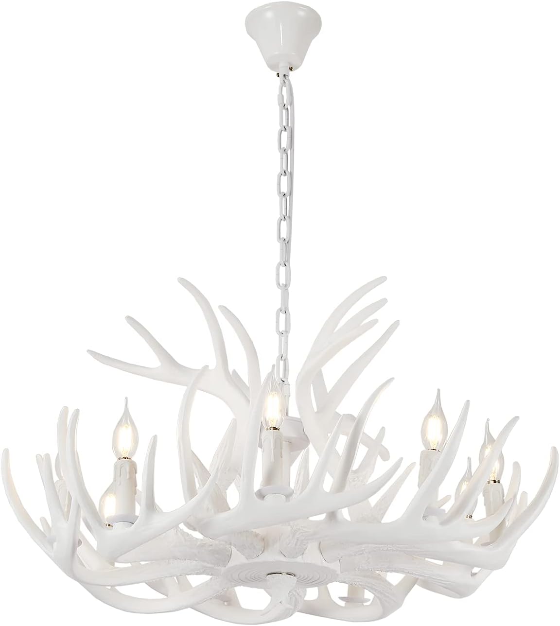 White Antler Chandelier 12 Antlers 9 Lights Y5561