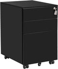3 Drawer Black Metal Lockable File Cabinet N2819