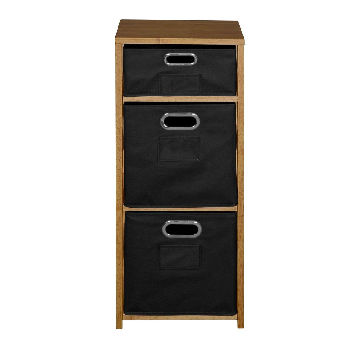 34x22 Square Folding Bookcase with Fabric Bins Z812853