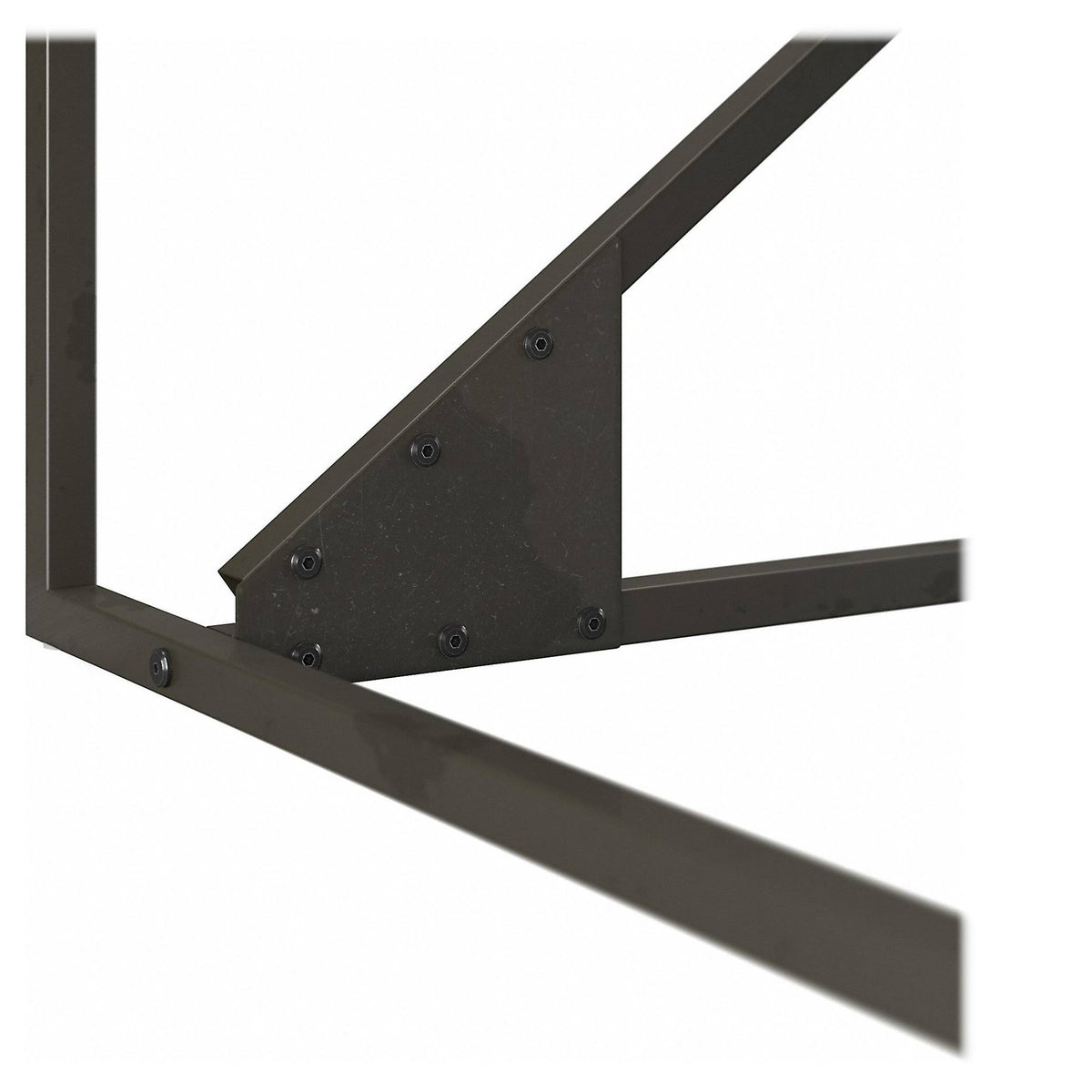 50W L Shaped Industrial Desk with 3 Drawer File Cabinet, Gray N69637