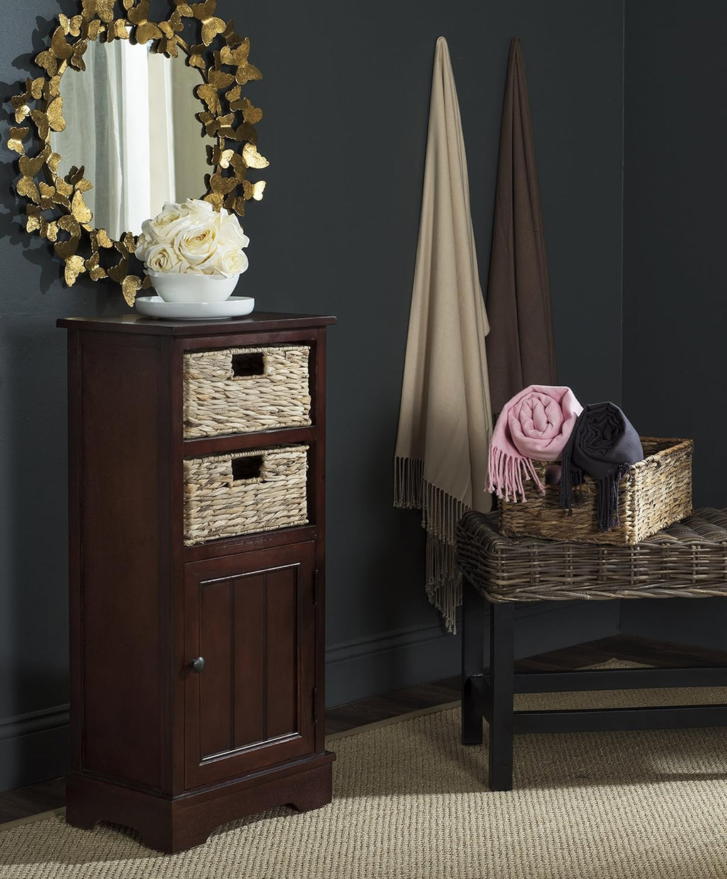Distressed Black Cabinet N925716