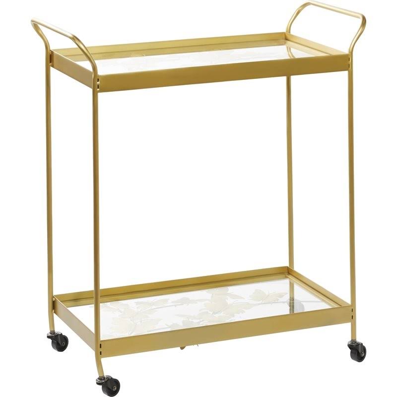 Gold Metal Contemporary Bar Cart Z80908