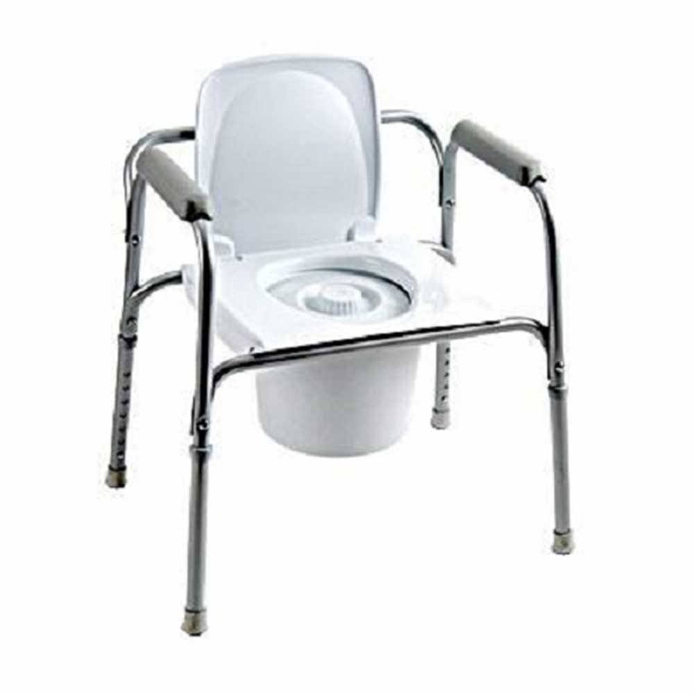 Steel Drop Arm Commode with Padded Arms F659