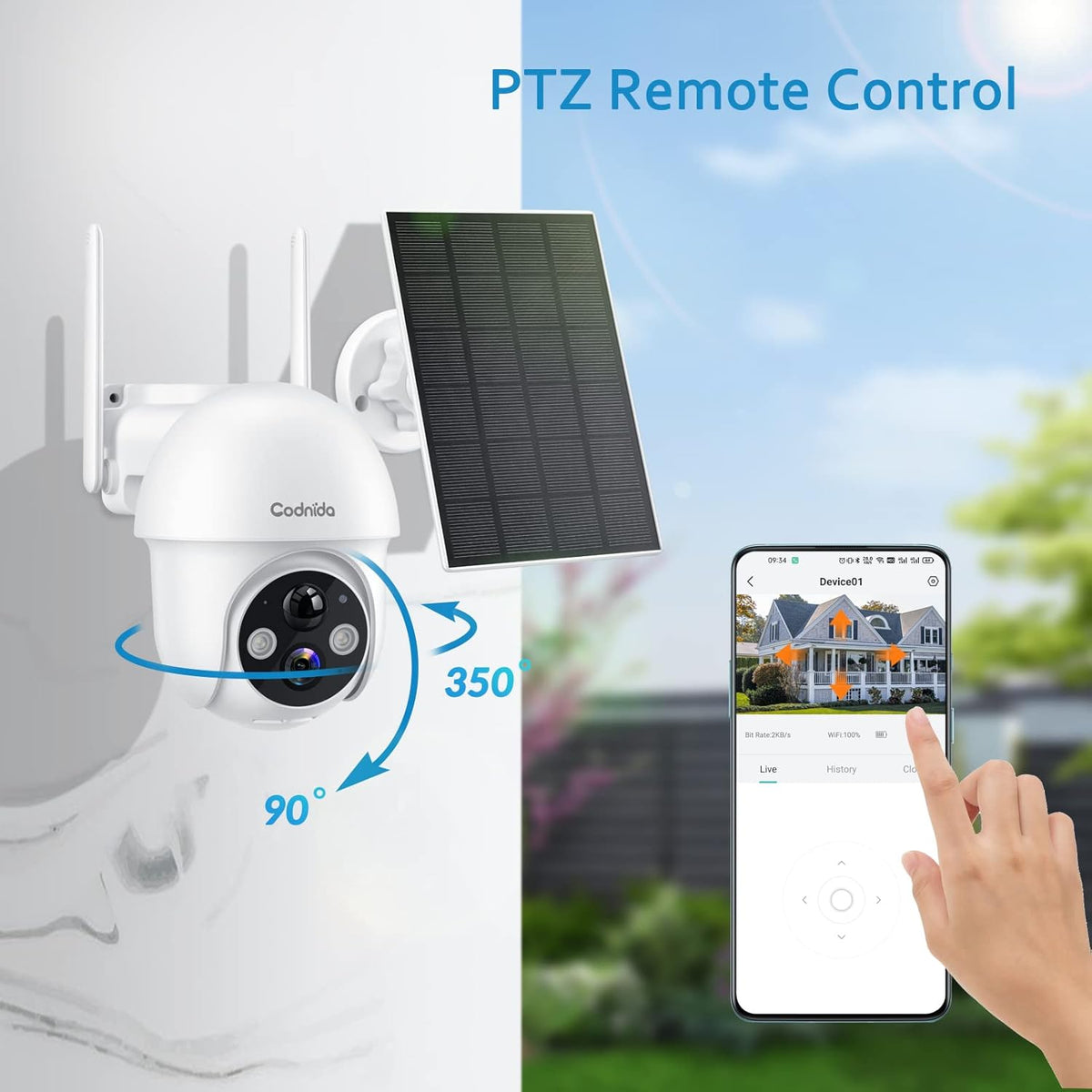 Wireless Outdoor Solar Security Camera with Night Vision R153
