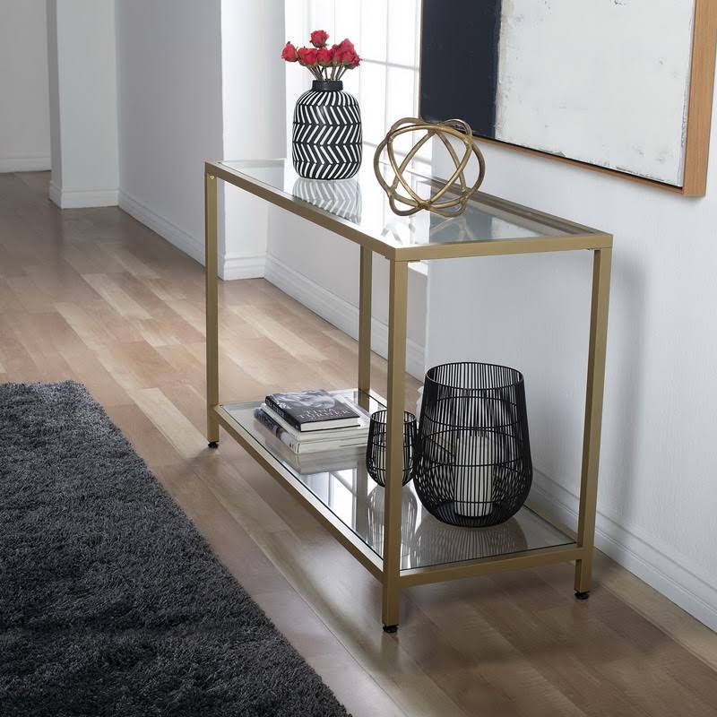 47x22 Gold Glass Console Table X47244