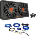 12 inch Vented Powered Car Subwoofer Enclosure 2000 Watt with 4 Gauge Amp Wiring Kit X69793