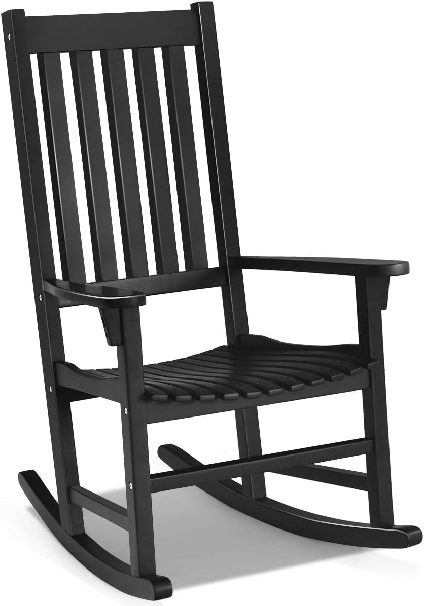 Black Acacia Wood Rocking Chair R52228