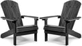 Adirondack Chairs Set of 2 Plastic Weather Resistant Black R33984