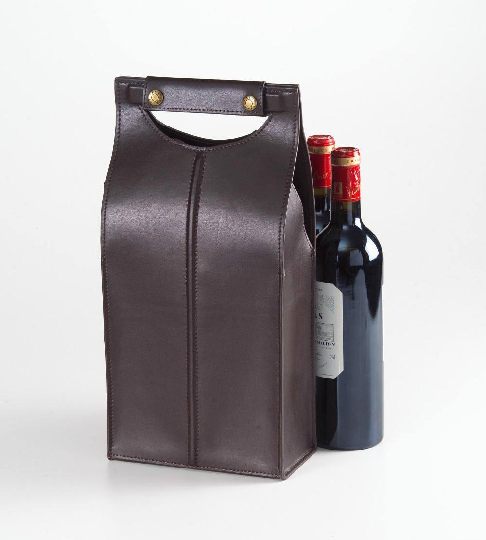 Leather Two Bottle Carrier X67749