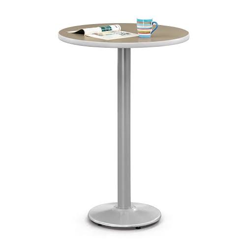 30x22 Cafe Height Table Cherry Laminate Top Gray Edge Silver Base I124