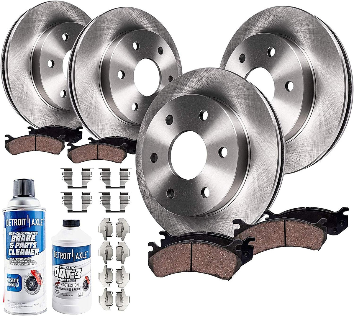 Front Rear Disc Rotors + Brake Pads 10pc Set K963371