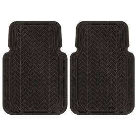 Charcoal Chevron Pattern Car Mats Set of 2 Y8921