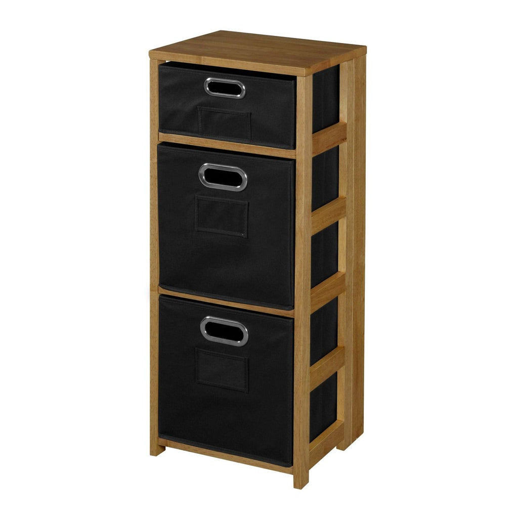 34x22 Square Folding Bookcase with Fabric Bins Z812853