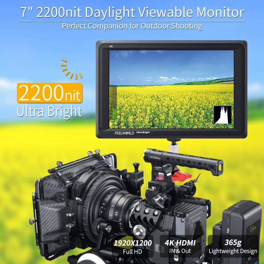 7 Inch 2200nit DSLR Camera Field Monitor Full HD 4K HDMI F6666