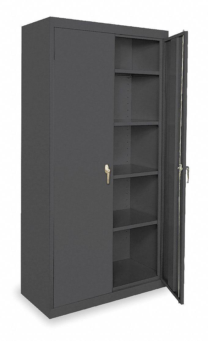 Black Commercial Storage Cabinet, 78 in H x 36 in W x 24 in D, Assembled Q8240