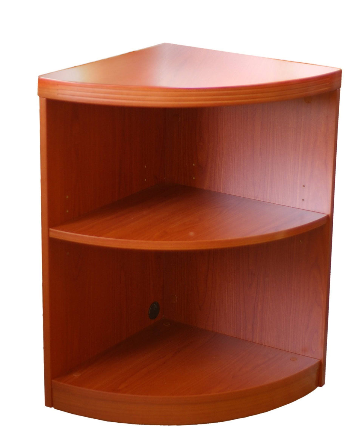 Cherry 2 Shelf Quarter Round Bookcase E1724