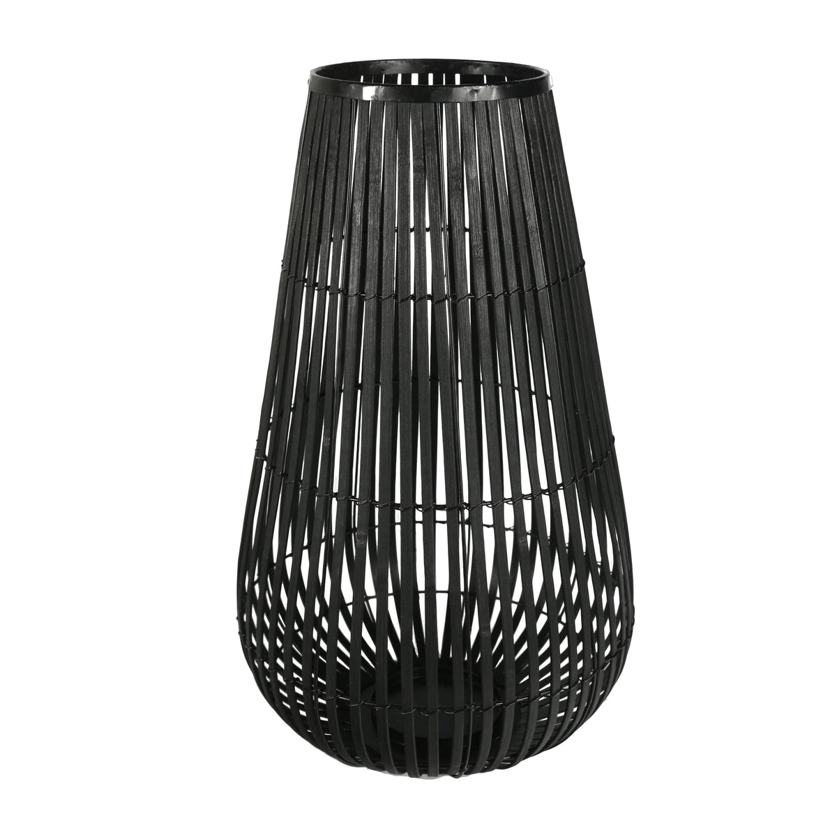Black Tear Drop Shaped Metal Frame Lantern F5198