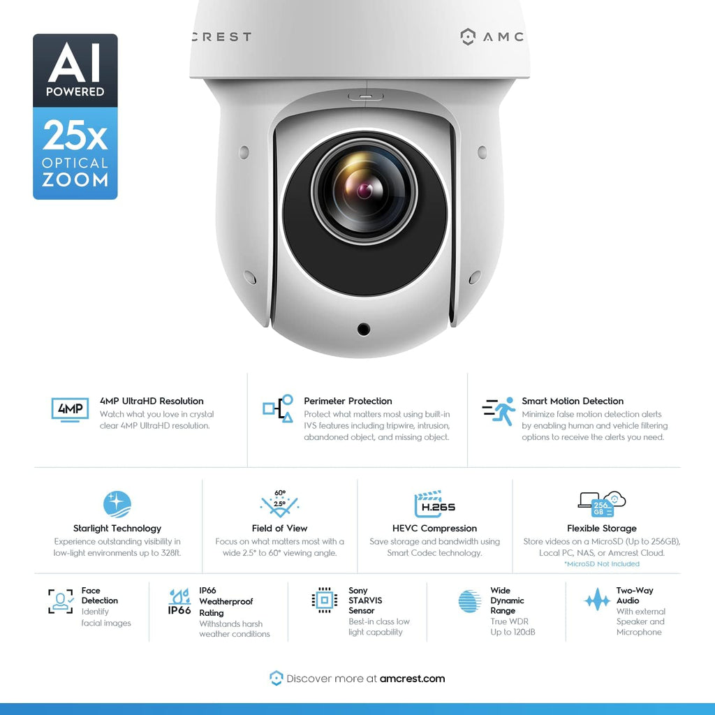 4MP Outdoor PTZ POE IP Camera 25x Optical Zoom Z235
