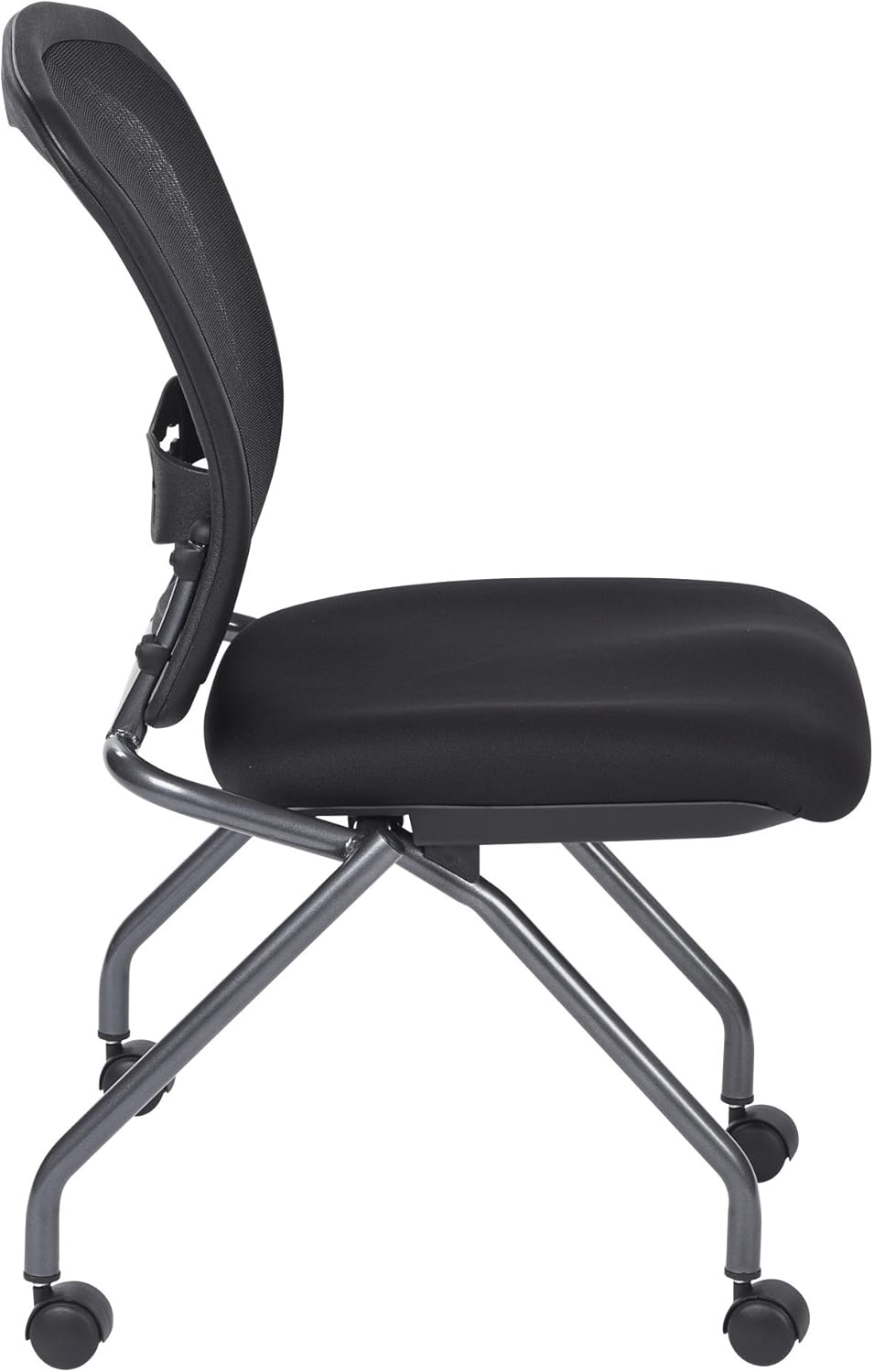 Coal Seat Armless Folding Chair with Casters, 2-Pack E782