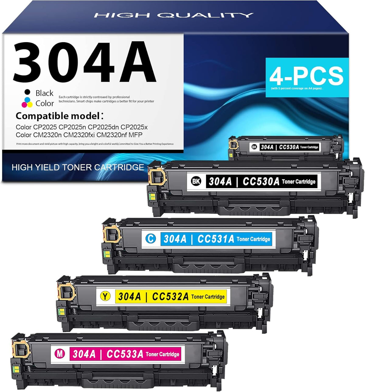 4-Pack Remanufactured Toner Cartridges Replacement (1BK+1C+1Y+1M) D652