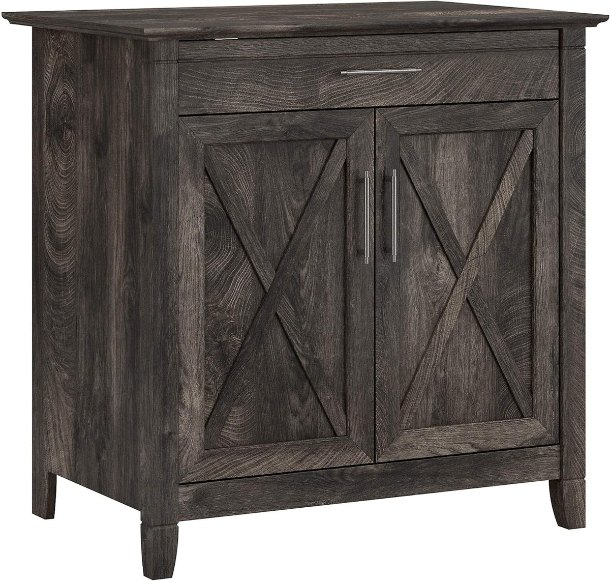 Cape Cod Gray Secretary Desk with Keyboard Tray and Storage Cabinet F9153