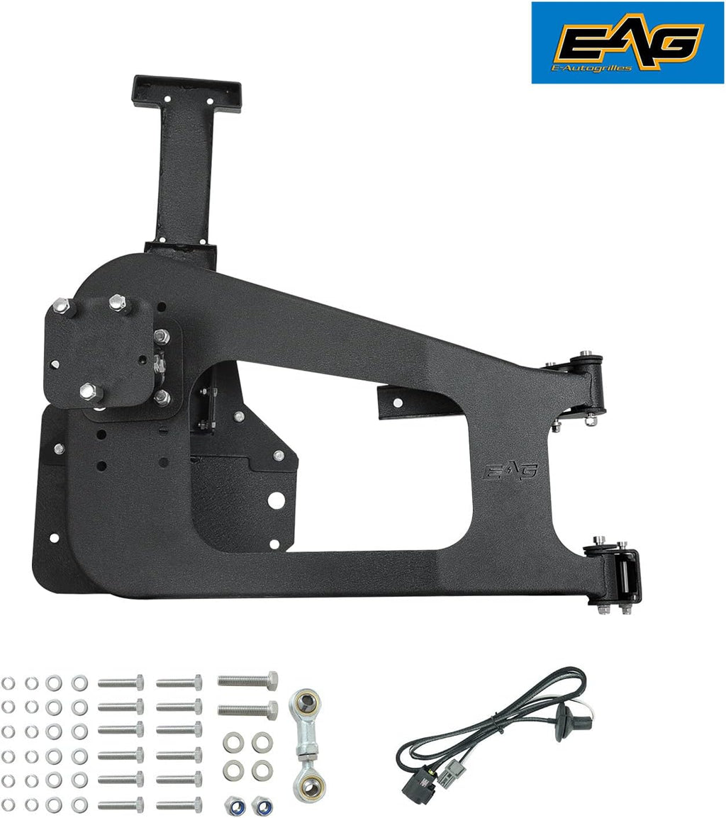 Tire Carrier on Door Hinge with Adjustable Tire Mount F5025