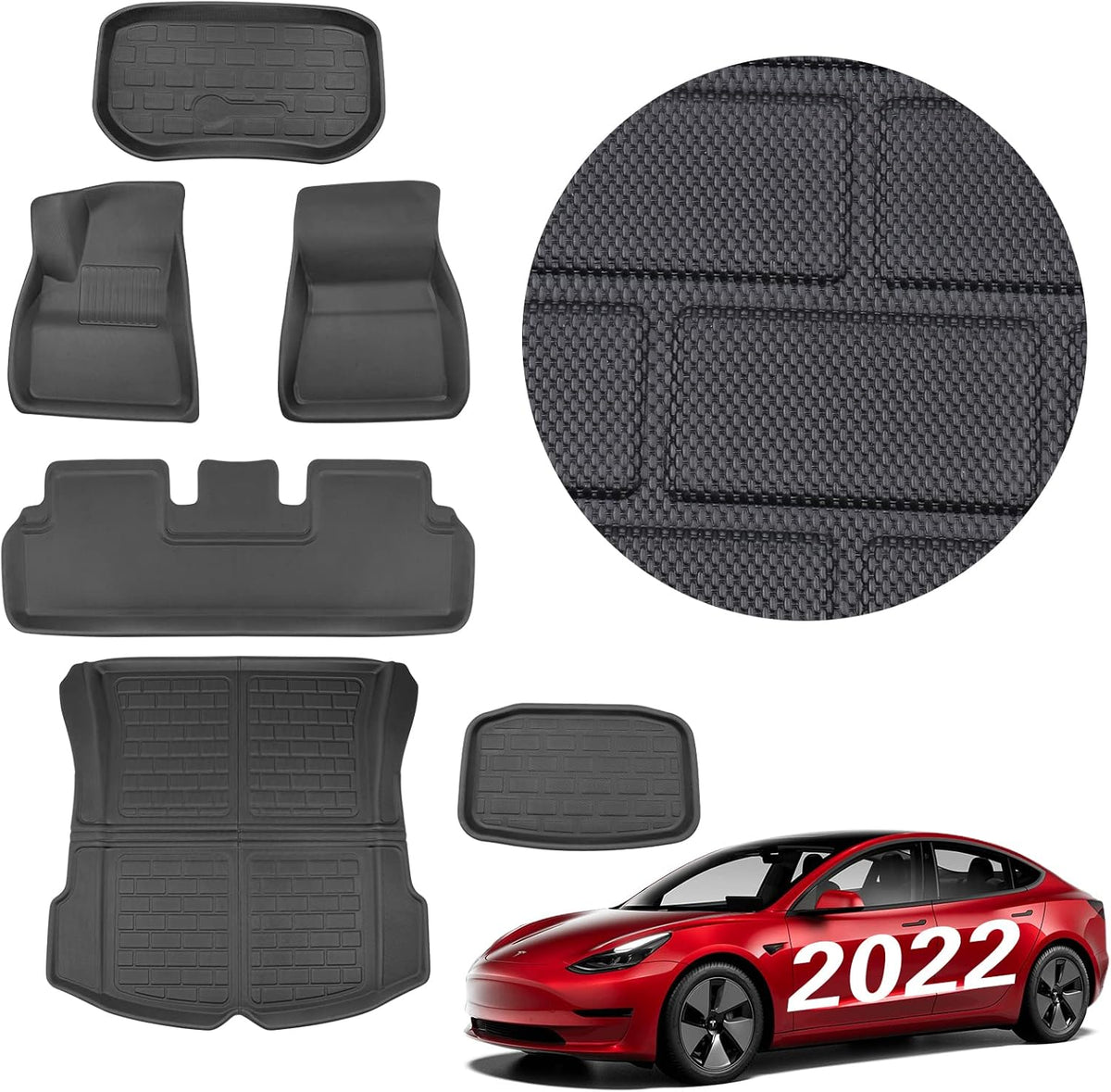 3D All-Weather Anti-Slip Waterproof Floor Liners Set U7250