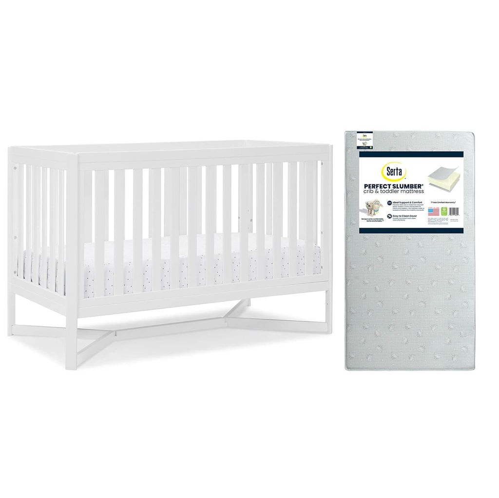 4-in-1 Convertible Crib and Dual Sided Crib & Toddler Mattress W494103