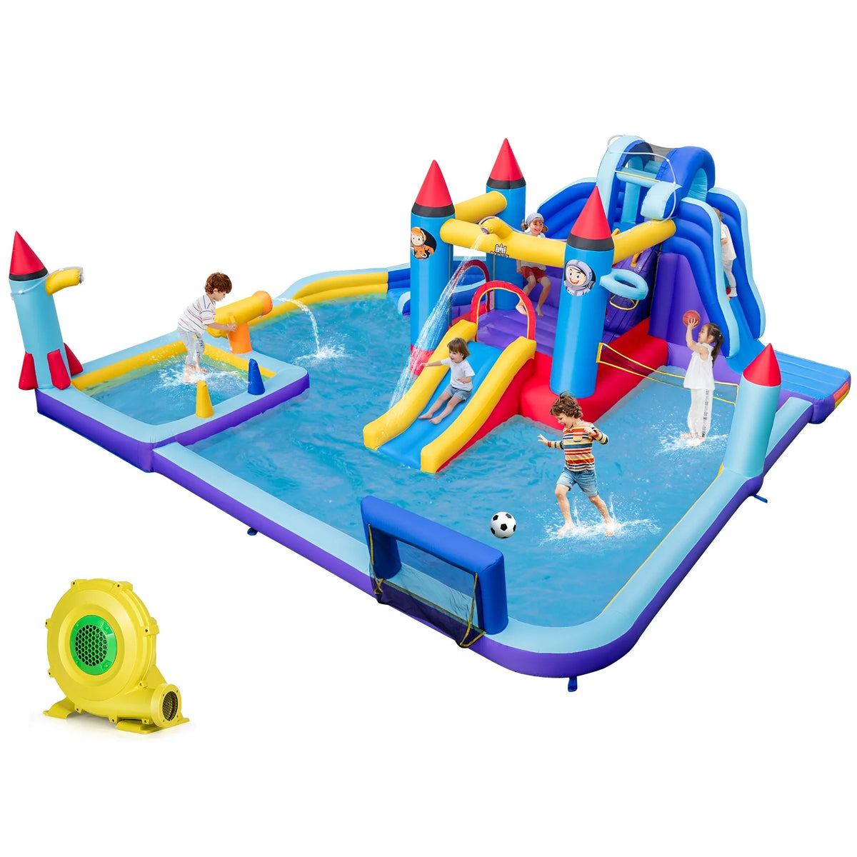 Inflatable Water Slide Park with 2 Slides Splash Pool G506081