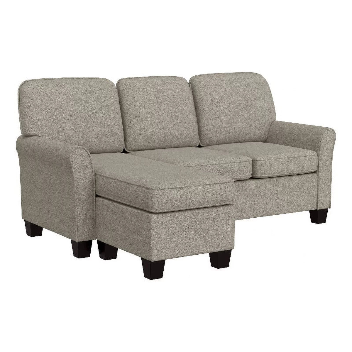 Reversible Sectional Chaise Greige Brown Fabric Q53179