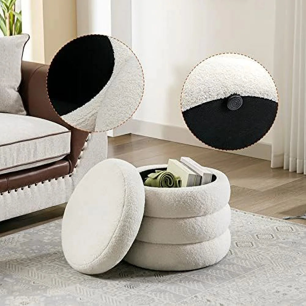 Round Fuzzy Ottoman H9086