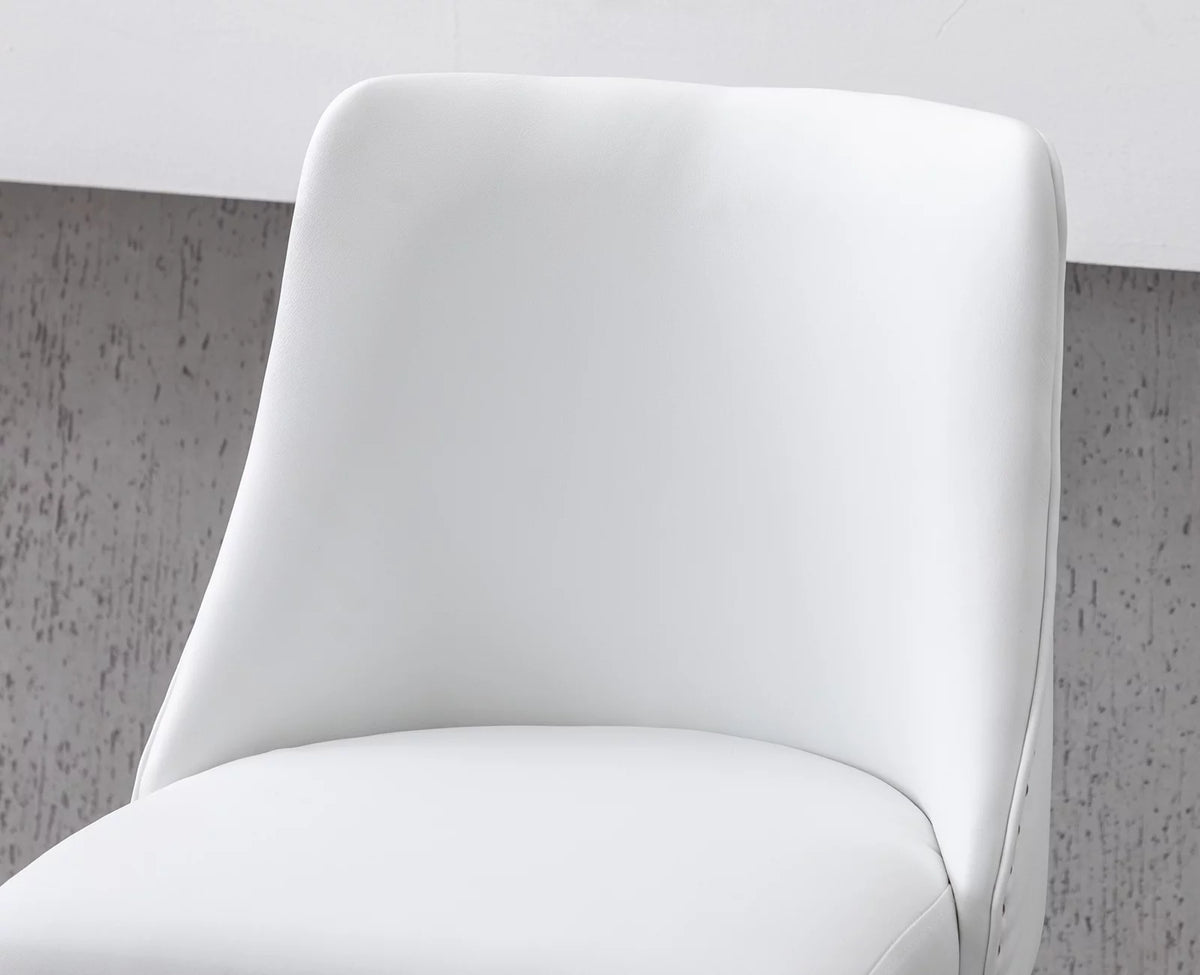 27.5 Inch White Faux Leather Swivel Bar Stool Set of 2 G953345