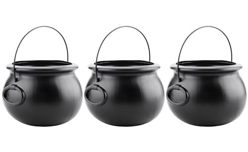 12 Pc Black Plastic Cauldron Candy Bowl F865839