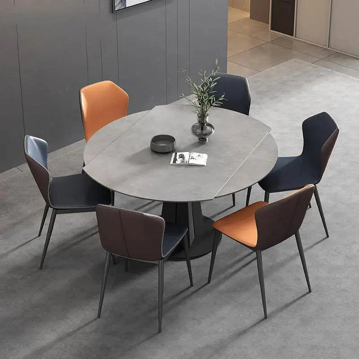 Round Marble Dining Table and Chairs Set F6239