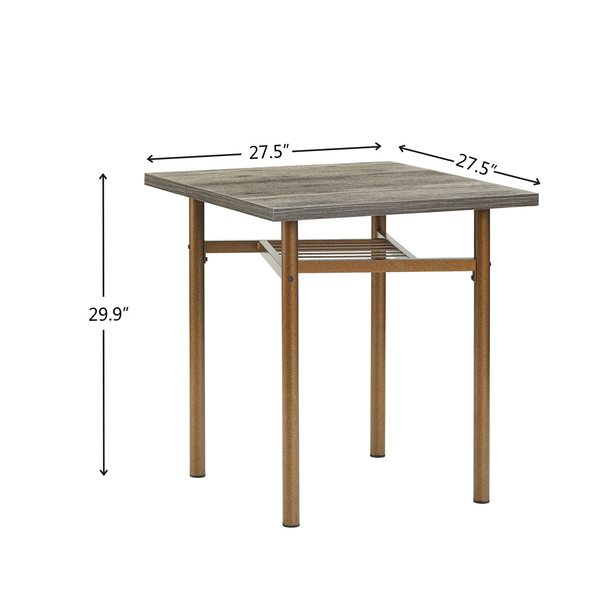 Metal and Wood Square Dining Set for 2 P969863