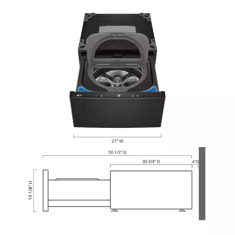 27 in. 1 cu. ft. Front Load Washer in Black Steel P701890