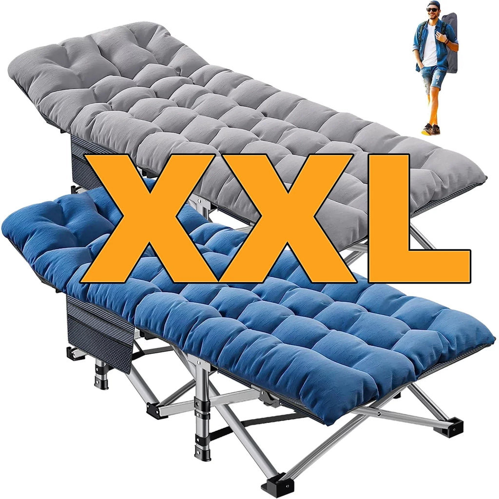 Oversized XXL Folding Camping Cot with 2 Sided Mattress & Carry Bag N6320