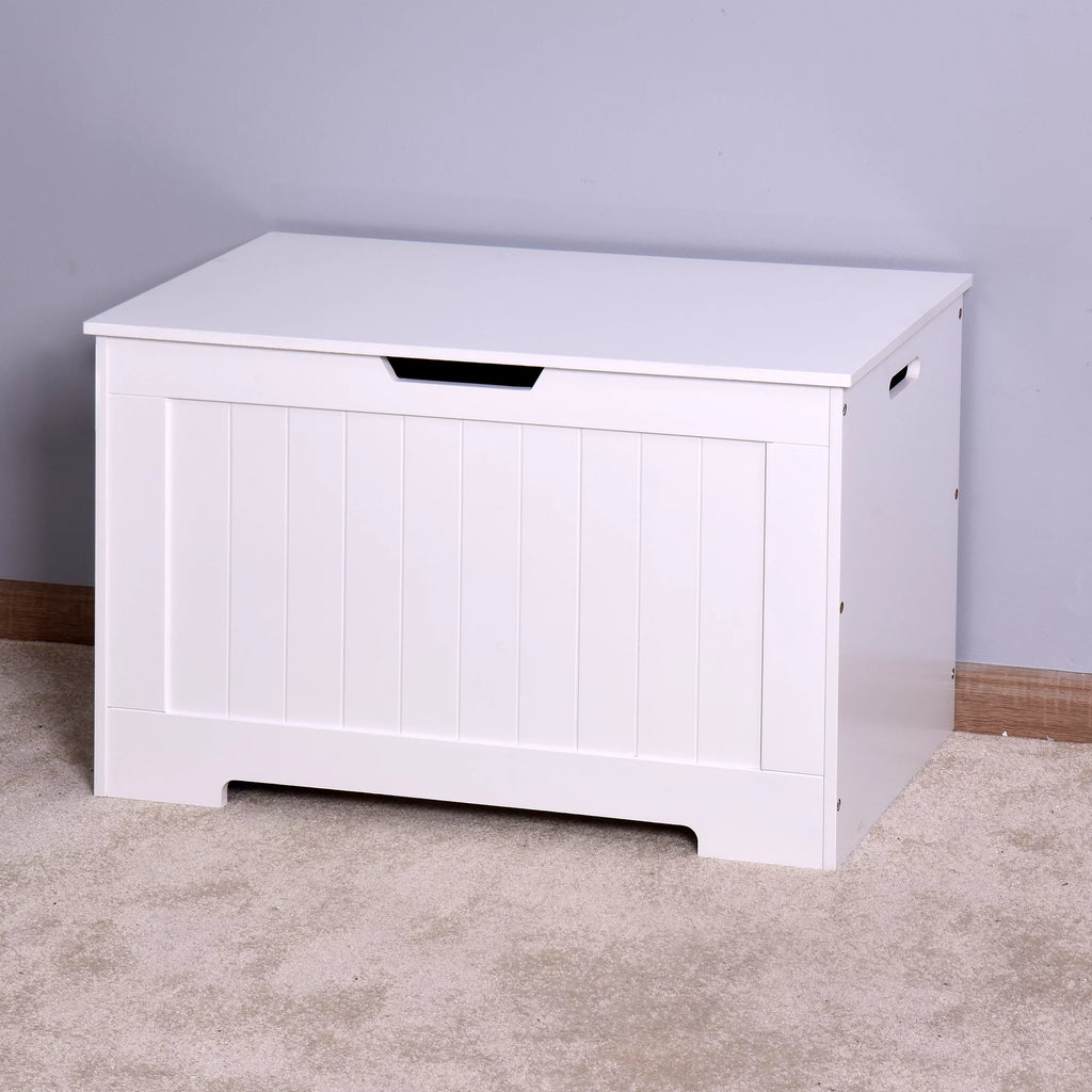White Lift Top Storage Bench with Safety Hinge B508
