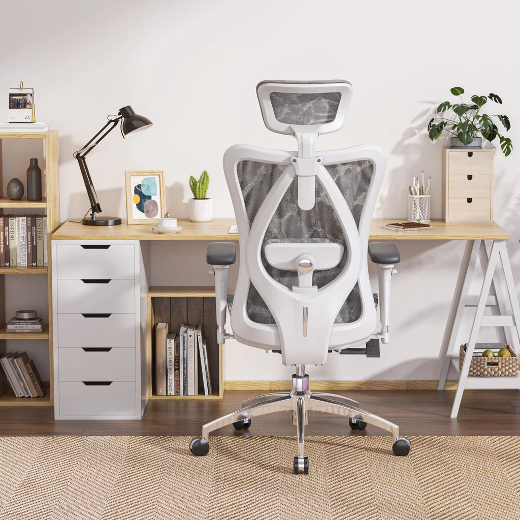 Black Ergonomic Mesh Office Chair with Headrest and Lumbar Support A813