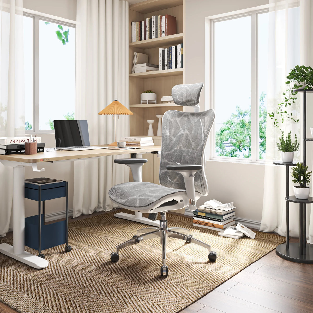 Black Ergonomic Mesh Office Chair with Headrest and Lumbar Support A813