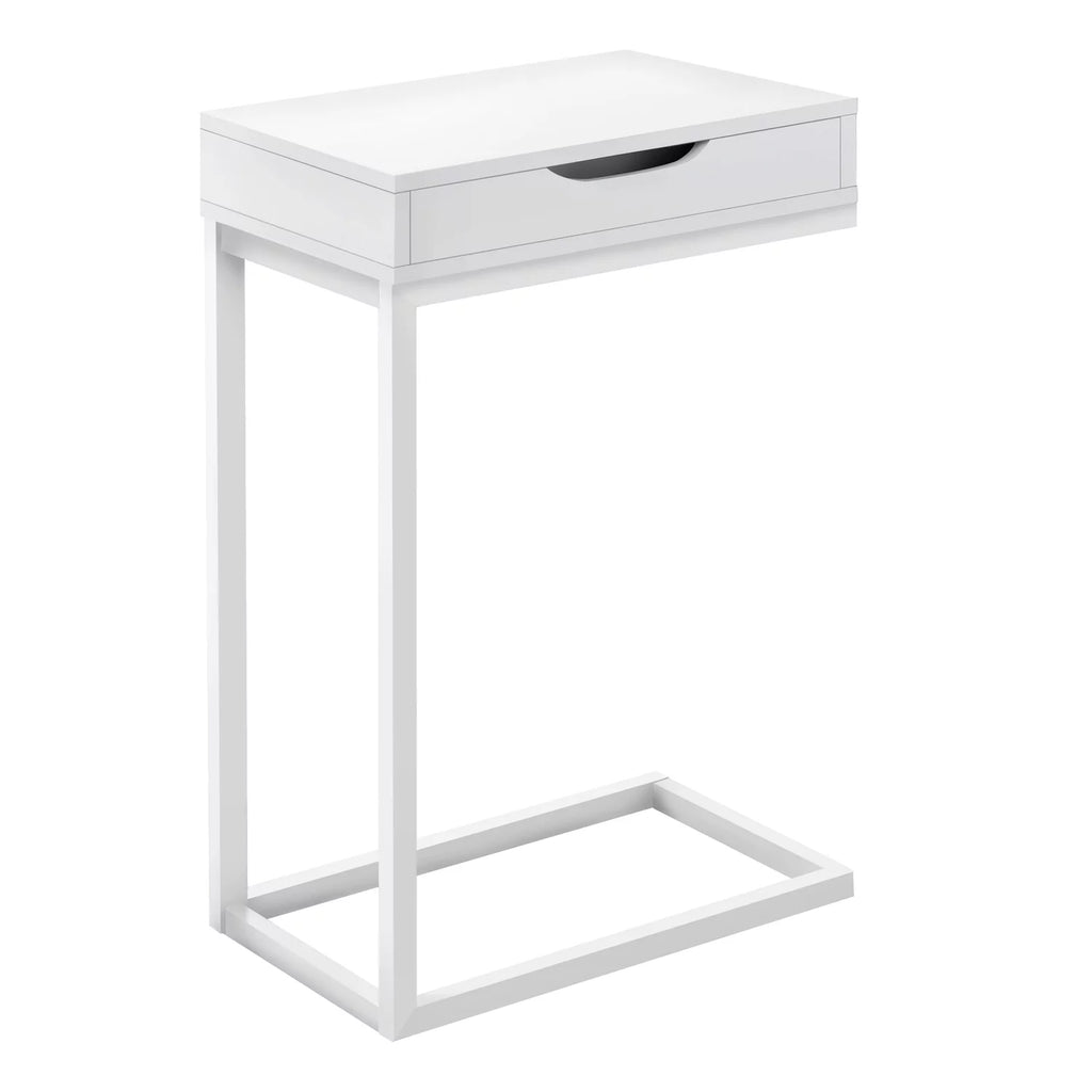 White C-shaped Metal Accent Table M323162