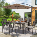 7 Pieces Patio Conversation Set Light Gray U4961